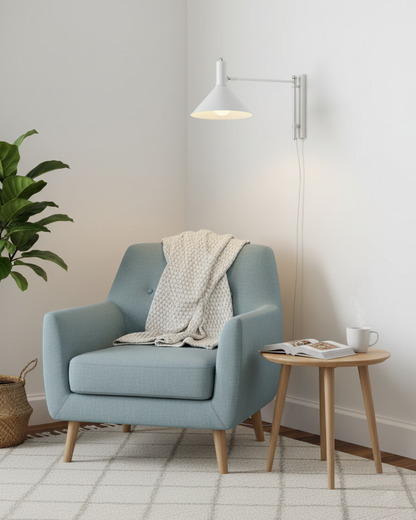 Contemporary Metal Cone Shade Wall Light 1-Light