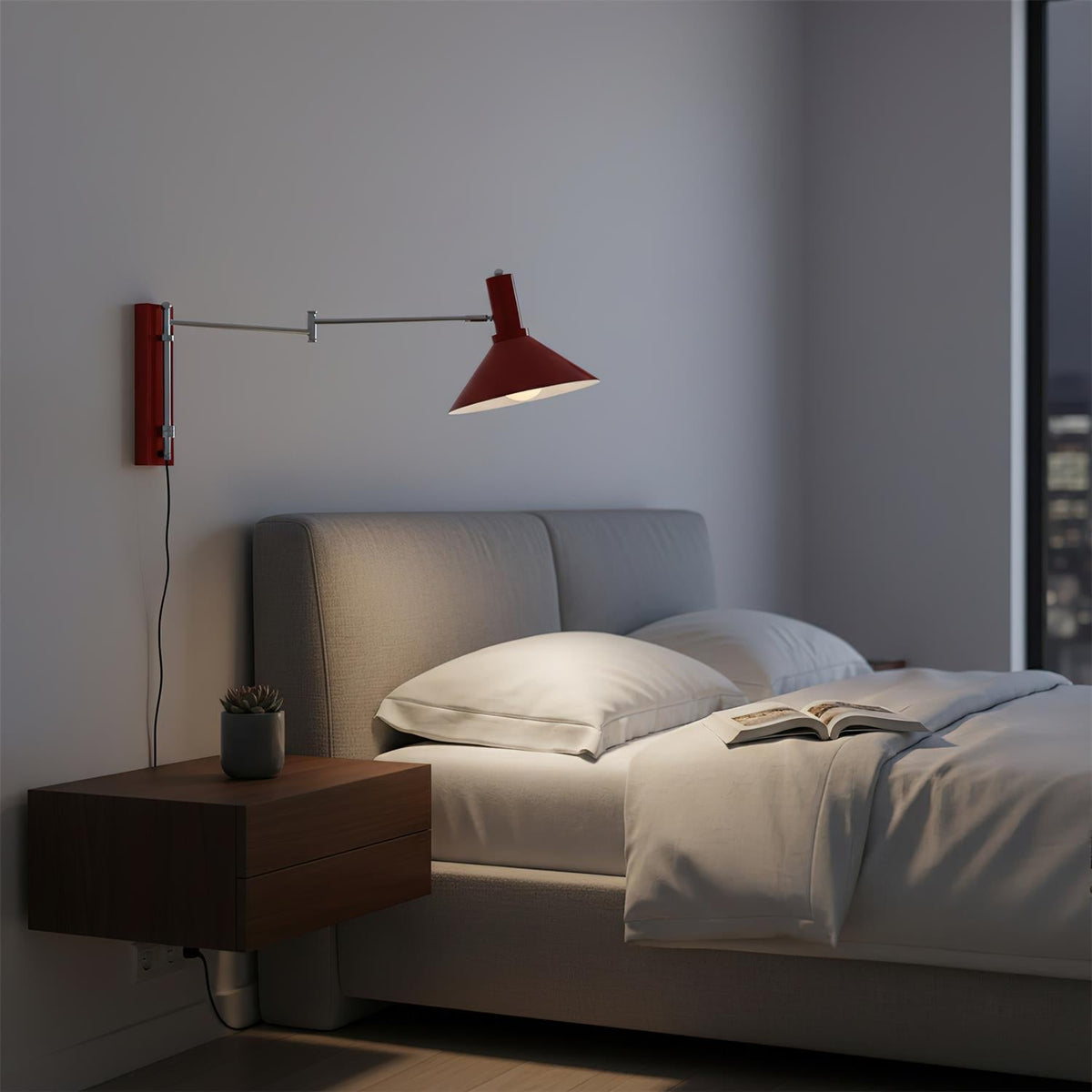 Contemporary Metal Cone Shade Wall Light 1-Light