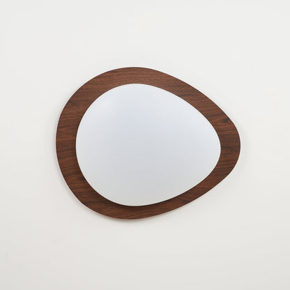 Contemporary Iron Wood-Trim Rim Ceiling Light 1-Light