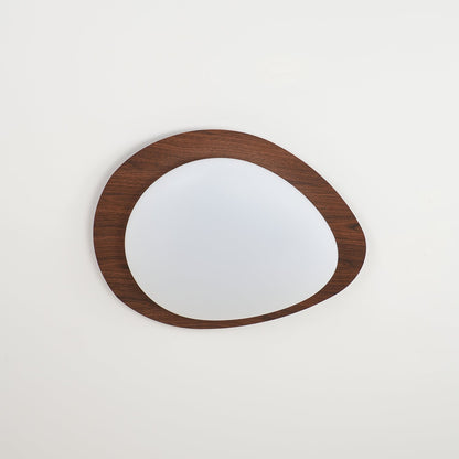 Contemporary Iron Wood-Trim Rim Ceiling Light 1-Light