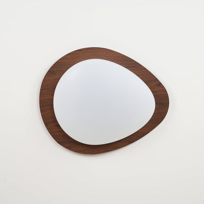 Contemporary Iron Wood-Trim Rim Ceiling Light 1-Light