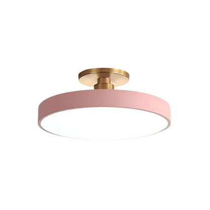 Contemporary Brass Round LED Ceiling Light 1-Light