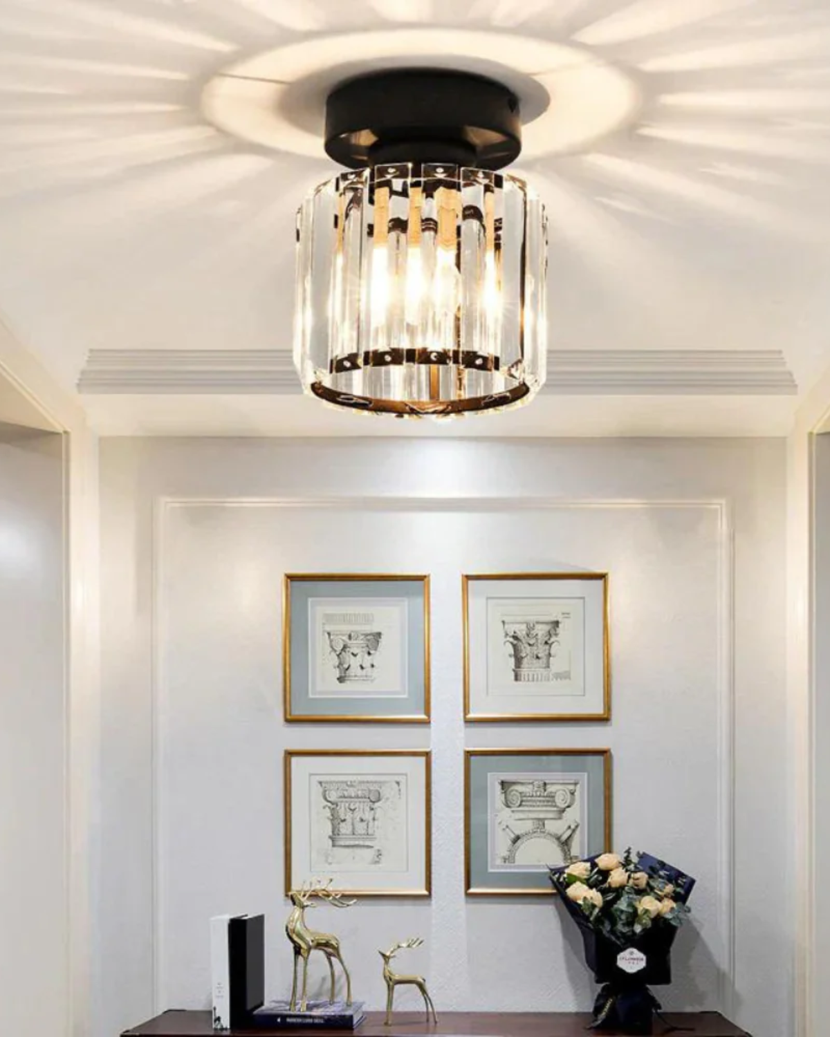 Contemporary Glass Square Ceiling Light 1-Light