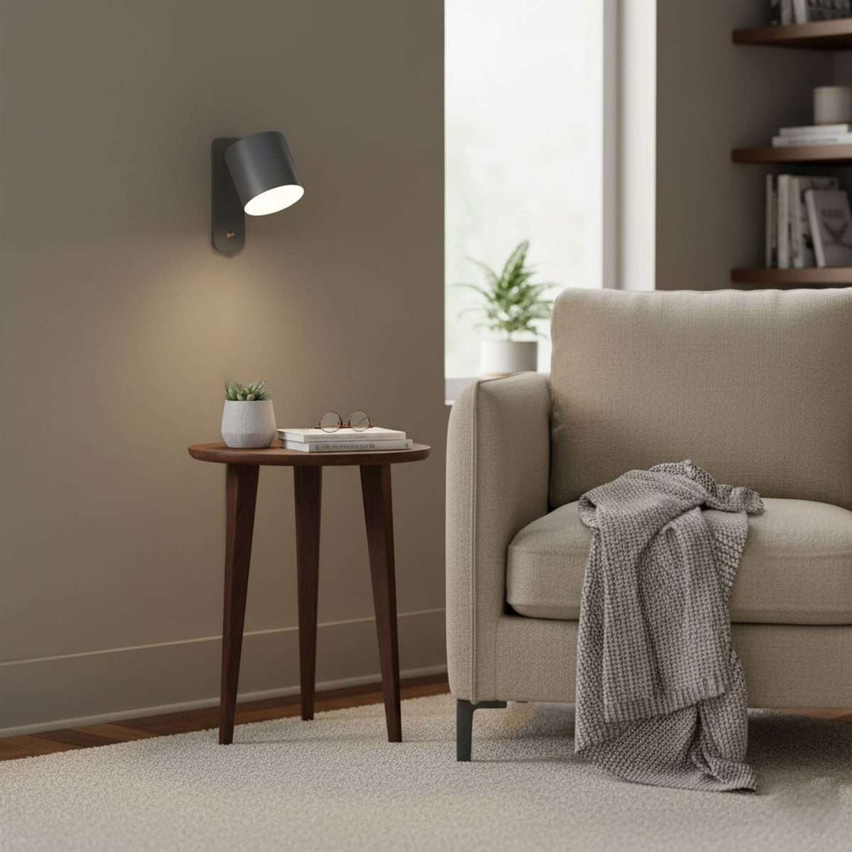 Contemporary Minimalist Rotatable Cylinder LED Wall Sconce 1-Light