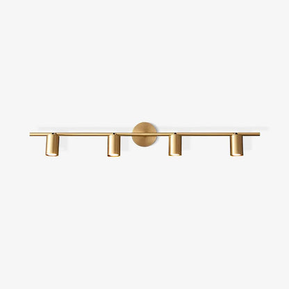 Contemporary Brass Double Cylinder Adjustable Wall Spotlight