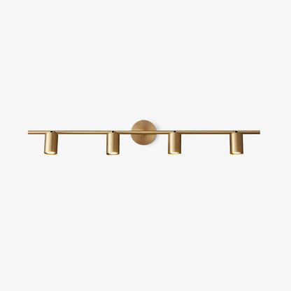 Contemporary Brass Double Cylinder Adjustable Wall Spotlight