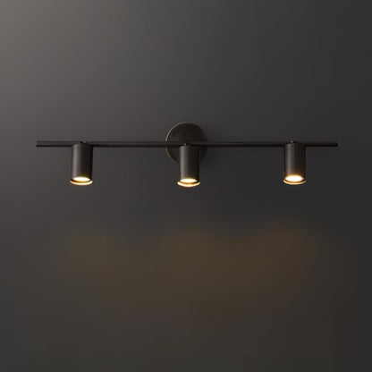 Contemporary Brass Double Cylinder Adjustable Wall Spotlight