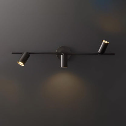 Contemporary Brass Double Cylinder Adjustable Wall Spotlight