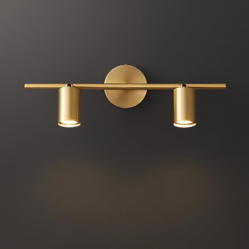 Contemporary Brass Double Cylinder Adjustable Wall Spotlight