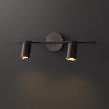 Contemporary Brass Double Cylinder Adjustable Wall Spotlight