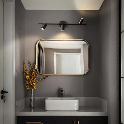 Contemporary Brass Double Cylinder Adjustable Wall Spotlight