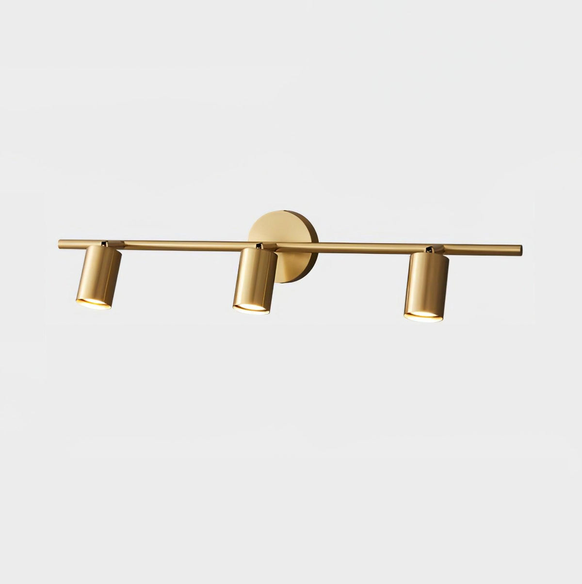 Contemporary Brass Double Cylinder Adjustable Wall Spotlight