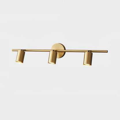 Contemporary Brass Double Cylinder Adjustable Wall Spotlight
