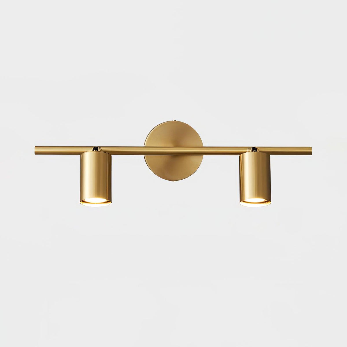 Contemporary Brass Double Cylinder Adjustable Wall Spotlight