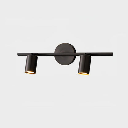 Contemporary Brass Double Cylinder Adjustable Wall Spotlight