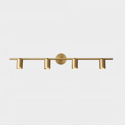 Contemporary Brass Double Cylinder Adjustable Wall Spotlight