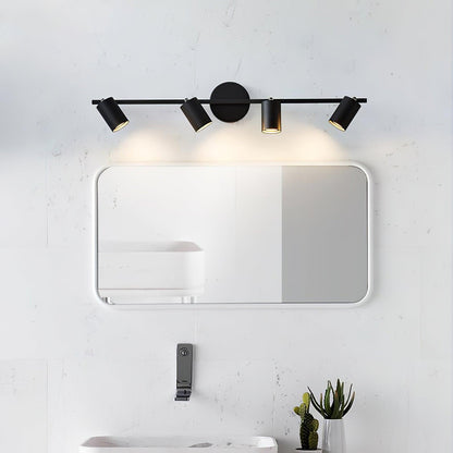 Contemporary Brass Double Cylinder Adjustable Wall Spotlight