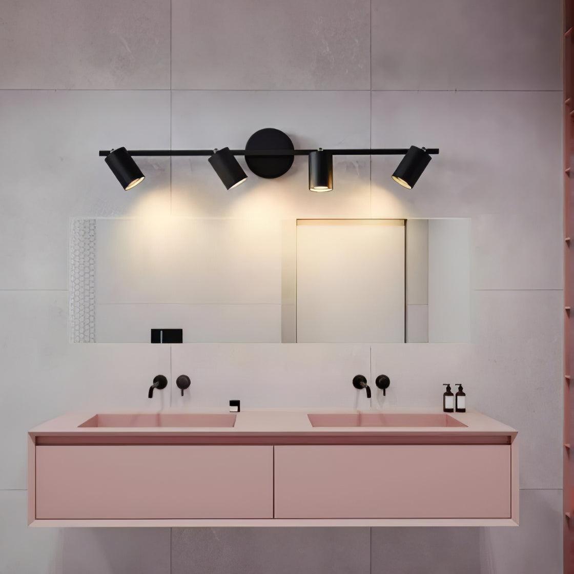 Contemporary Brass Double Cylinder Adjustable Wall Spotlight