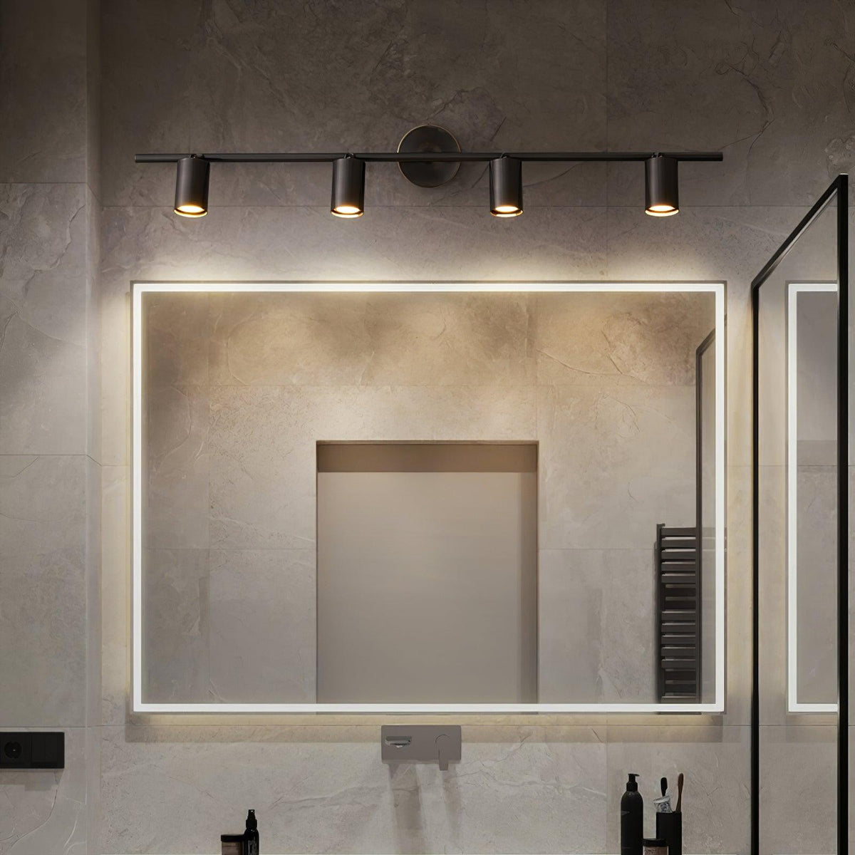 Contemporary Brass Double Cylinder Adjustable Wall Spotlight