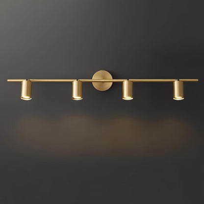 Contemporary Brass Double Cylinder Adjustable Wall Spotlight