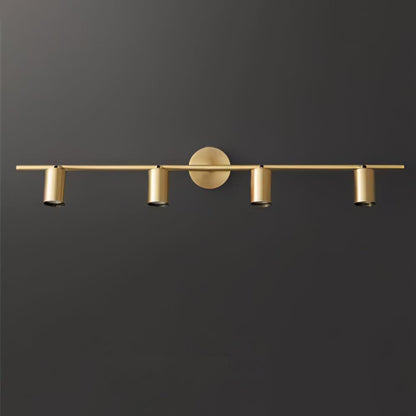 Contemporary Brass Double Cylinder Adjustable Wall Spotlight
