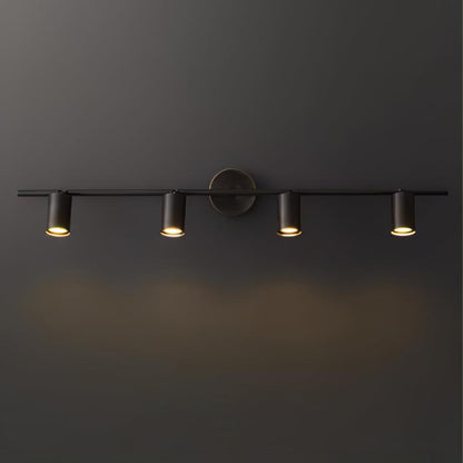 Contemporary Brass Double Cylinder Adjustable Wall Spotlight