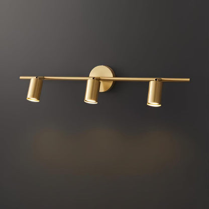Contemporary Brass Double Cylinder Adjustable Wall Spotlight