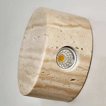 Japanese Wabi-Sabi Travertine Stone Wall Sconce LED 1-Light