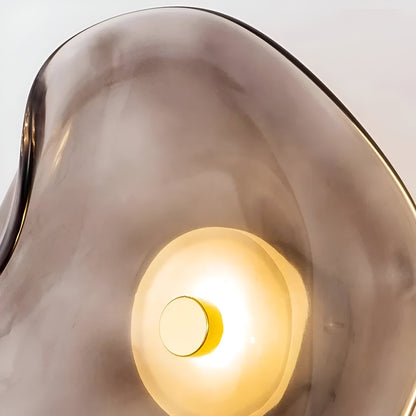 Nordic Curved Glass Japandi LED Wall Sconce 1-Light