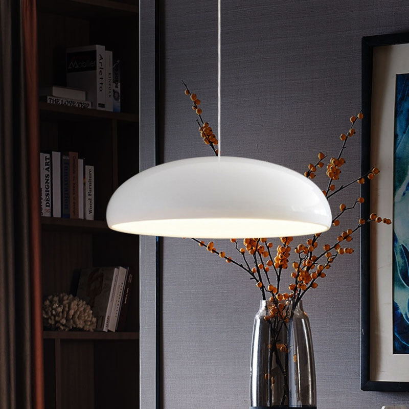 Italian Design Metal Wide Curved Pendant Light 1-Light