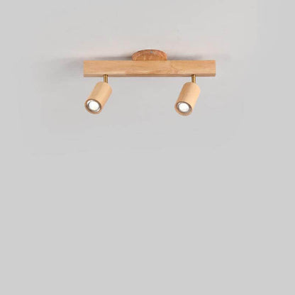 Japandi-Style Wooden LED Semi-Flush Mount Ceiling Light |2 Light