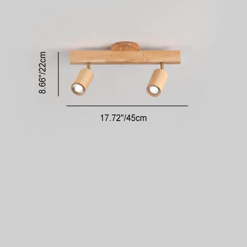 Japandi-Style Wooden LED Semi-Flush Mount Ceiling Light |2 Light
