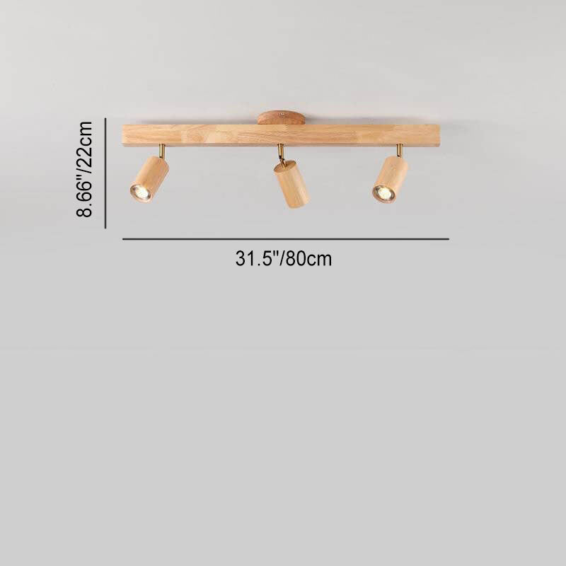Japandi-Style Wooden LED Semi-Flush Mount Ceiling Light |2 Light
