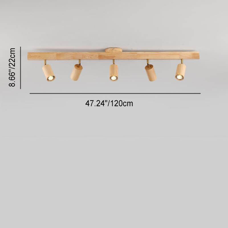 Japandi-Style Wooden LED Semi-Flush Mount Ceiling Light |2 Light