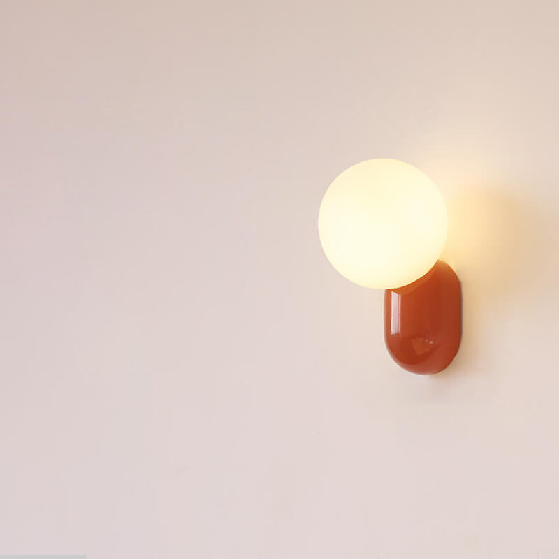 Contemporary Glass Globe Wall Light | 1-Light