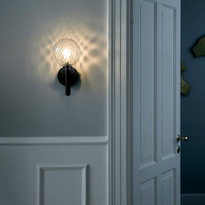 Scandinavian Brass Glass Globe LED Wall Light 1-Light