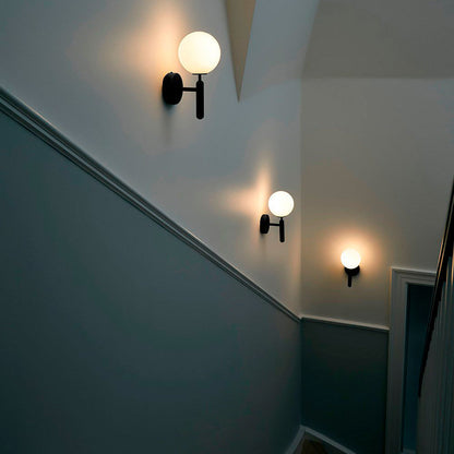 Scandinavian Brass Glass Globe LED Wall Light 1-Light