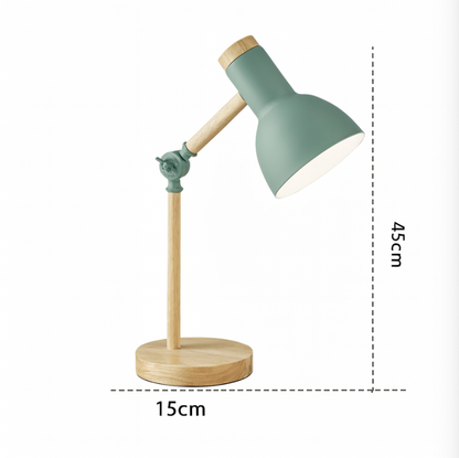 Nordic Wood Base Semi-Circular Table Lamp 1-Light