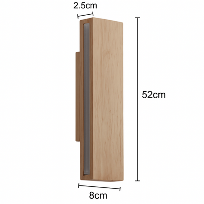 Japanese Wood Rectangular LED Wall Sconce