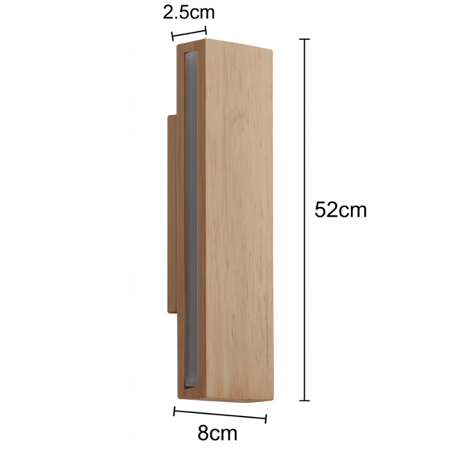 Japanese Wood Rectangular LED Wall Sconce