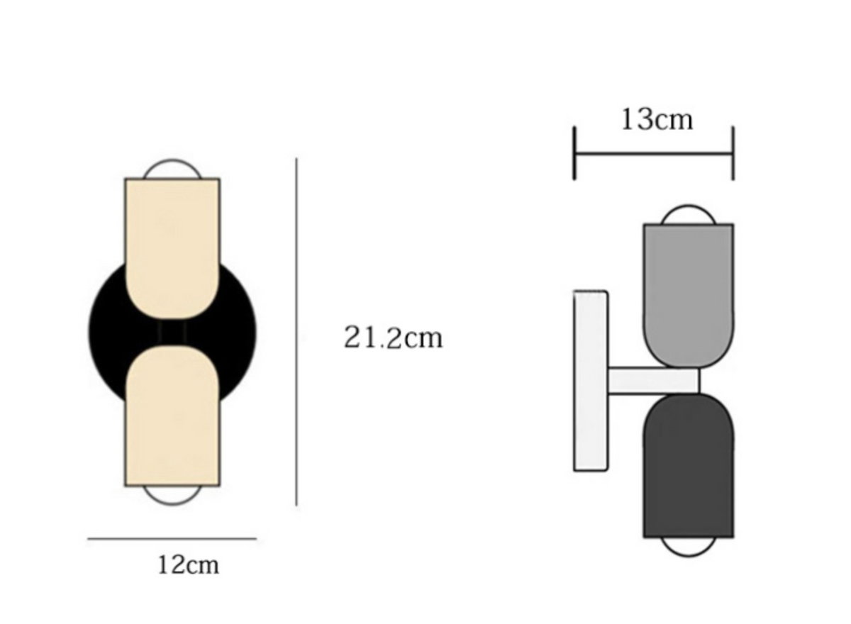 Contemporary Minimalist Cylinder Wall Sconce LED 2-Light