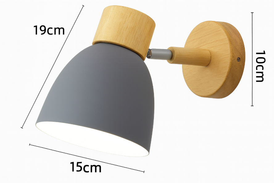 Modern Minimalist Wooden Cone LED Wall Sconce | 1-Light