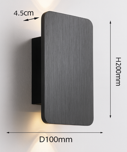 Scandinavian Minimalist Glass Rectangular LED Wall Sconce Light 2-light
