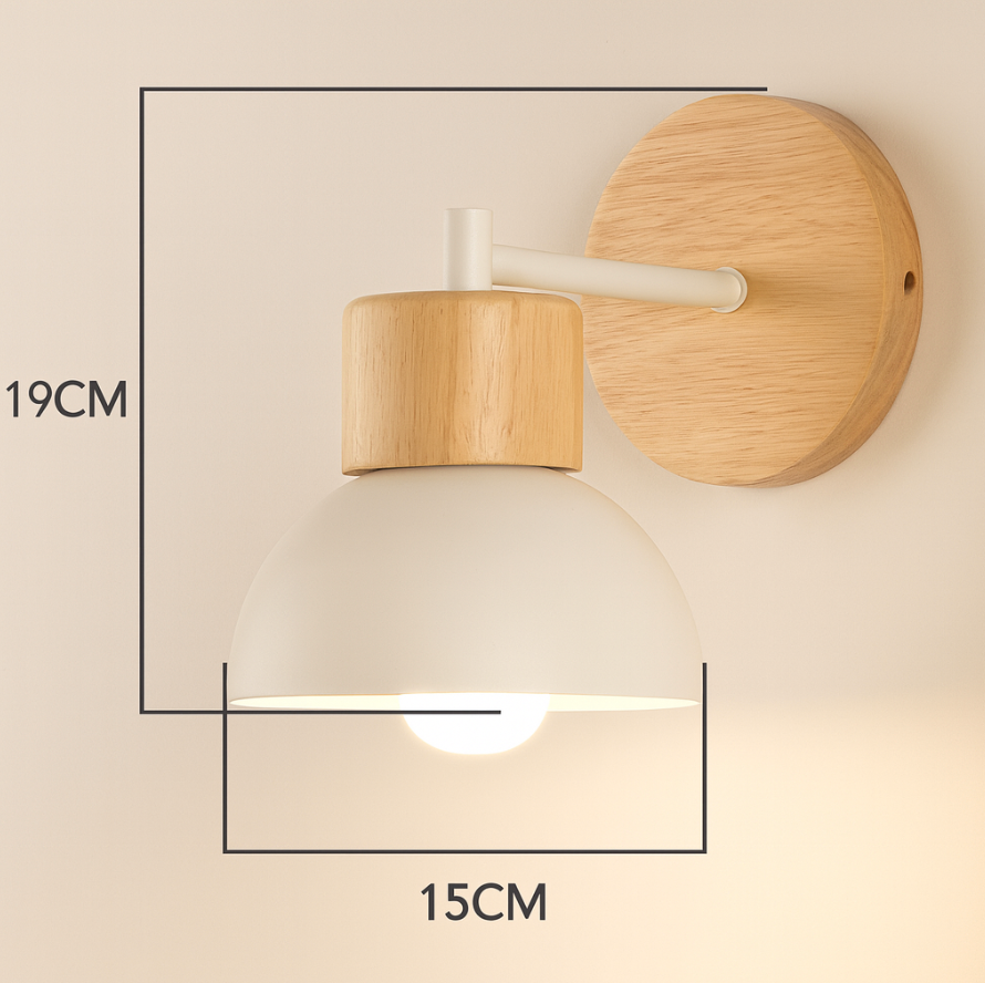Scandinavian Wood Dome Wall Light | 1-Light