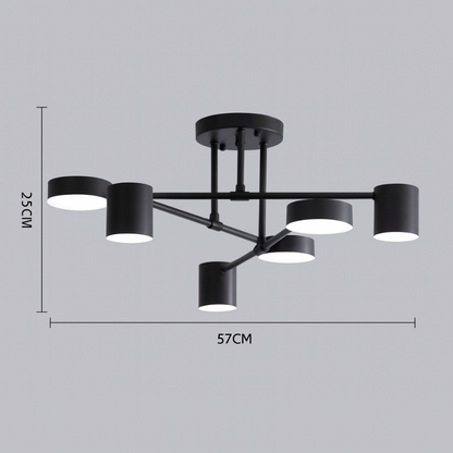 Contemporary Brass Globe LED Sputnik Ceiling Light 6-Light