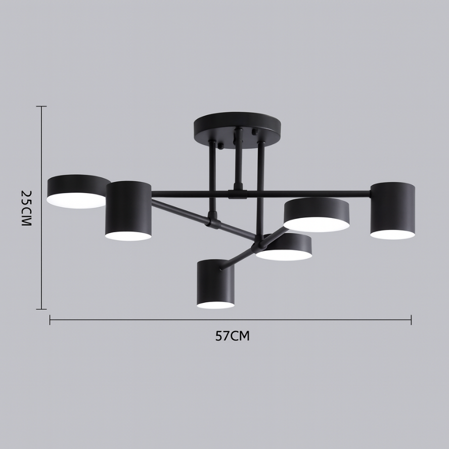 Contemporary Brass Globe LED Sputnik Ceiling Light 6-Light