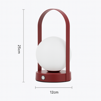 Contemporary Metal and Glass Globe LED Rechargeable Table Lamp 1-Light