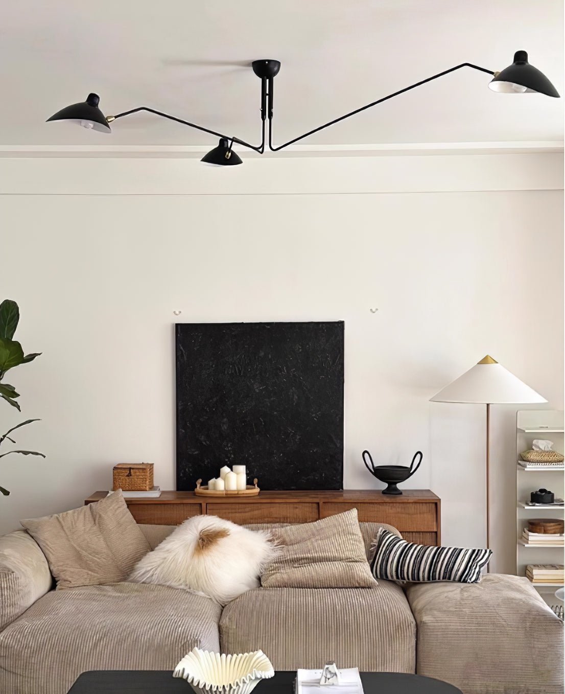 Contemporary Metal Pivot Shades Ceiling Light 3-Light