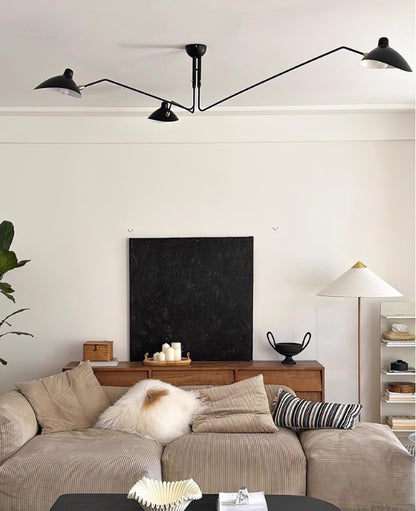 Contemporary Metal Pivot Shades Ceiling Light 3-Light