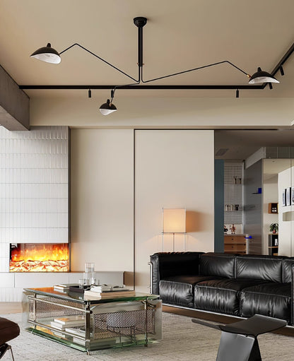 Contemporary Metal Pivot Shades Ceiling Light 3-Light